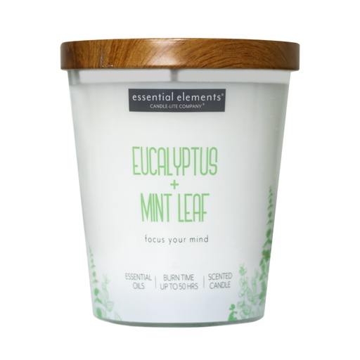 [15258] VELA 9 OZ ESSENTIAL ELEMENTS EUCALYPTUS & MINT LEAF CANDLE LITE (4471174)