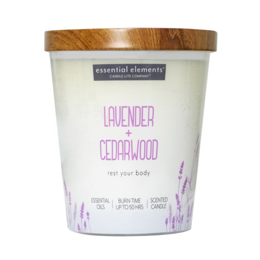 [15264] VELA 9 OZ ESSENTIAL ELEMENTS LAVENDER & CEDARWOOD CANDLE LITE (4471353)