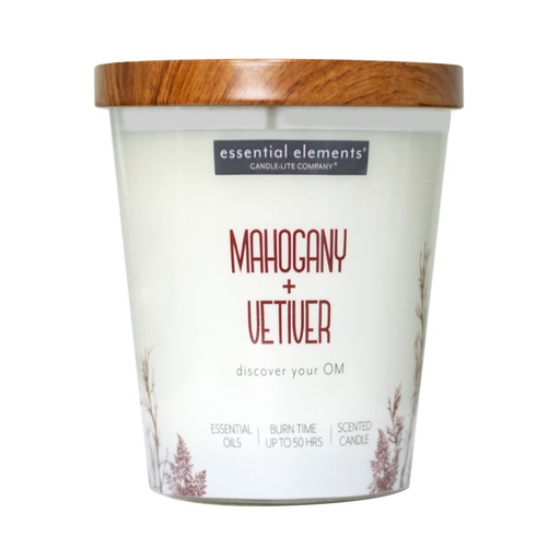 [15260] VELA 9 OZ ESSENTIAL ELEMENTS MAHOGANY & VETIVER CANDLE LITE (4471293)