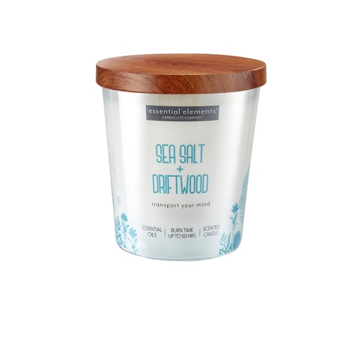 [15266] VELA 9 OZ ESSENTIAL ELEMENTS SEA SALT & DRIFTWOOD CANDLE LITE (4471368)