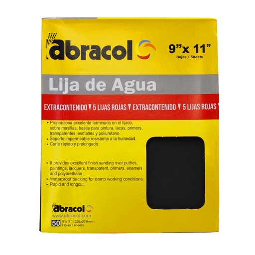 [1030A] COMBO 50 LIJA ABRACOL 80 ( LIJADO EN AGUA (RPHLC0080000 + 5 LIJAS ROJA 80 EXTRACONTENIDO