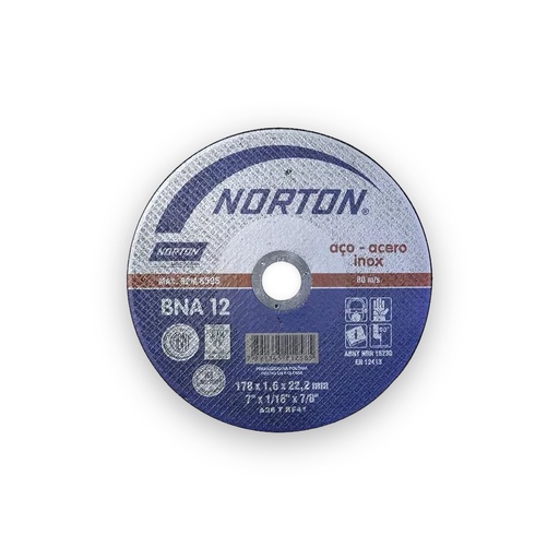 [10453] DISCO NORTON CORTE METAL/ACERO INOX 7 PLANO (7X1/16X7/8) (66252843688)