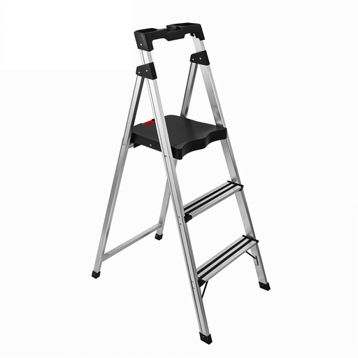 [21317] ESCALERA DE ALUMINIO 2 PELDAÑOS CAP 150 KILOS USO INDUSTRIAL UDUKE CON PLATAFORMA (HT3172)