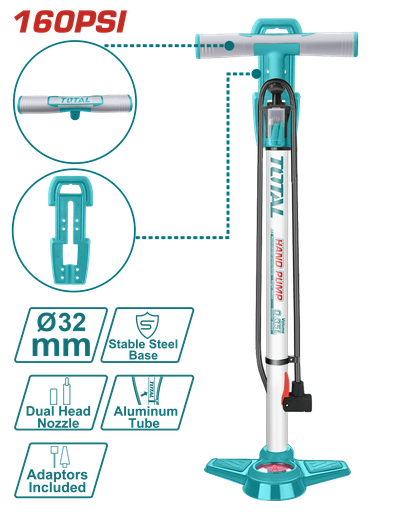 [21227] INFLADOR DE PIE 160PSI CON SOPORTE SUPER TOTAL (TMPP3201)