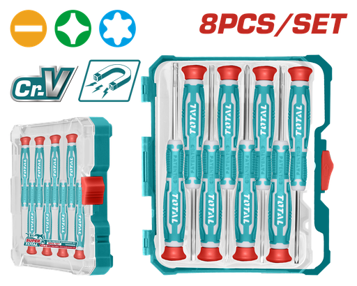 [21222] JUEGO DESTORNILLADORES X 8PZS PUNTA INMANTADA INDUSTRIAL SUPER TOTAL (THT250826)