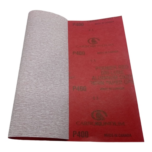 [9361] LIJA CARBORUNDUM ROJA  400 ( LIJADO EN SECO)