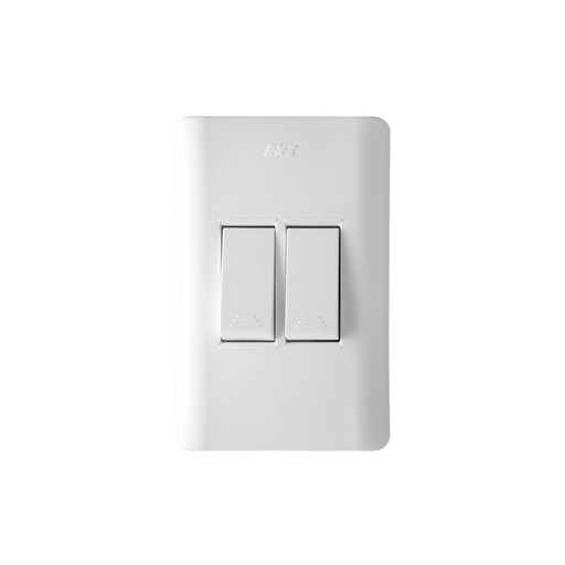 [21300] LINEA AVE  BLANCA INCRUSTRAR SWICHE DOBLE CONMUTABLE (15022)
