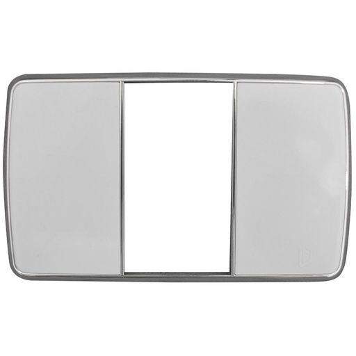 [12332] LINEA FUTURA BLANCA INCRUSTAR TAPA SENCILLA BLANCA Y BORDE CROMADO DUKE ENERGY (V16-01P)