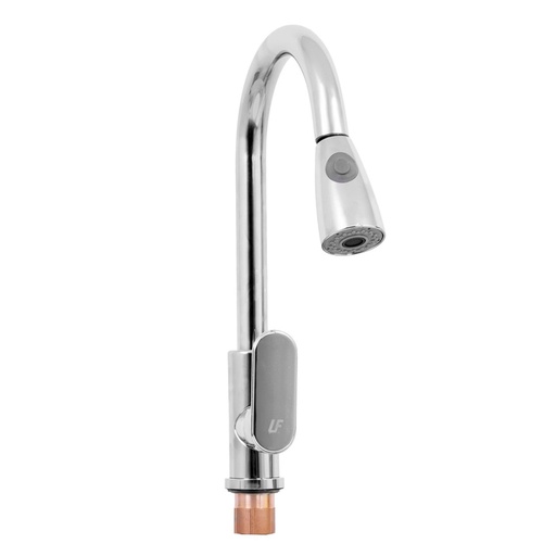[18928] LLAVE DE LUJO MONOCONTROL FIJA CON MANGUERA Y EXTENSOR METAL (1620234)