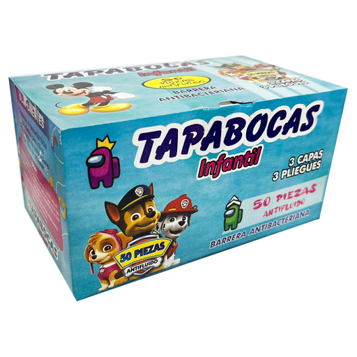 [14657] MASCARILLA TAPA BOCA NINO MOTIVOS TELA QUIRURGICA SMS TERMOSELLADO 3 CAPAS (CAJA X 50)(PRECIO X 50)