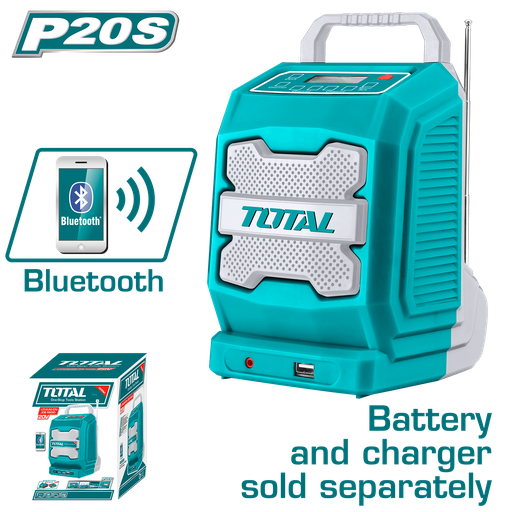 [15095] PARLANTE INALAMBRICO 20V BLUETOOTH BATERIA Y CARGADOR NO INCLUIDO TOTAL (TJRLI2001)