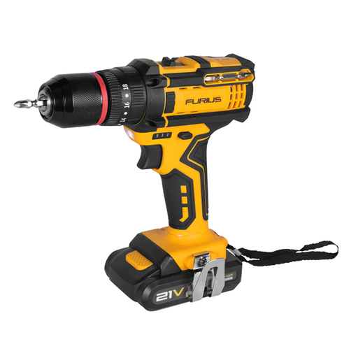 [14234A] TALADRO FURIUS PERCUTOR DE 1/2 INALAMBRICO ION DE LITIO 21V INLC 2 BATERIAS Y ESTUCHE (FCD21)