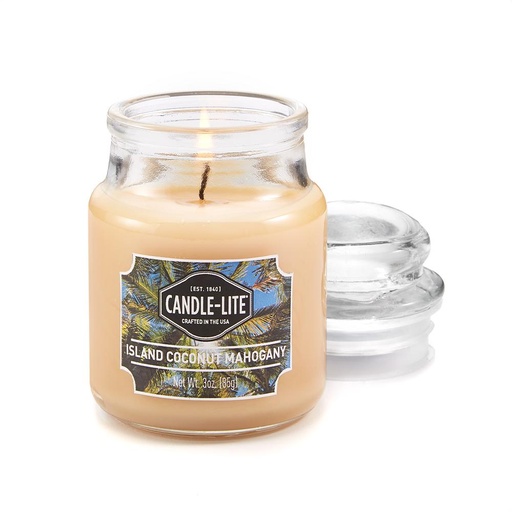 [15213] VELA 3 OZ ISLAND COCONUT MAHOGANY CANDLE LITE (4449127)