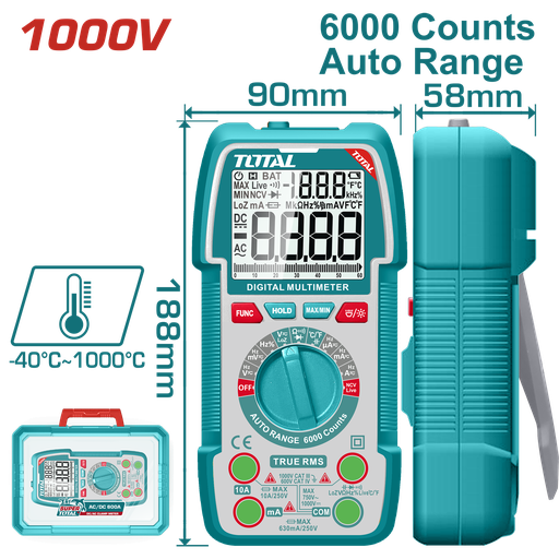 [21376] TESTER DIGITAL 1000V INDUSTRIAL  SUPER  TOTAL (TMT5310004)