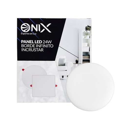 [15184B] PANEL LED 24W REDONDO INCRUSTAR SIN MARCO LUZ DIA 6500K 85-265V ONIX