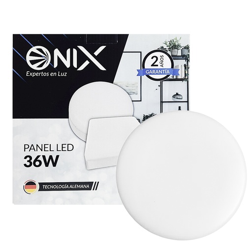 [15192B] PANEL LED 36W REDONDO S/P SIN MARCO LUZ DIA 6500K ONIX