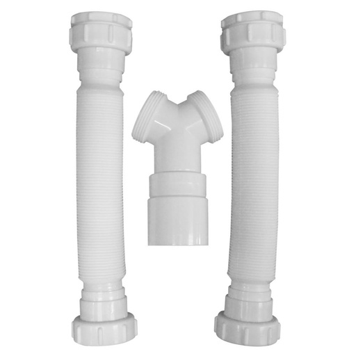 [21420] SIFON LAVAMANOS / LAVAPLATOS FLEXIBLE DOBLE BLANCO 1 1/4 BOCCHERINI (SFDN-01)