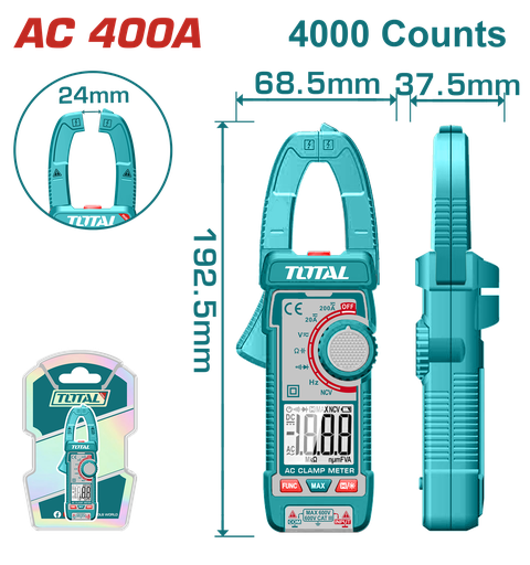 [21446] PINZA VOLTIAMPERIMETRICA 400V DIGITAL INDUSTRIAL  SUPERTOTAL (TMT762001)