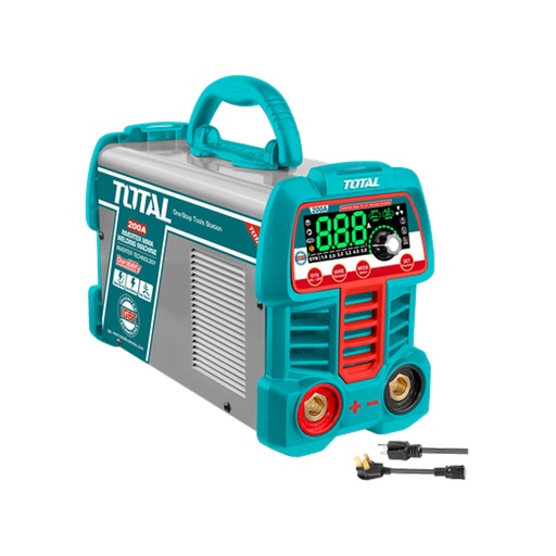 [21462] SOLDADOR INVERSOR DIGITAL 200A (MMA-LIFT TIG-VRD) 110-120V INDUSTRIAL SUPER TOTAL (UTW2200691)