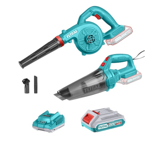 [21514] COMBO INALAMBRICO 20V SOPLADORA INALAMBRICA +  ASPIRADORA DE MANO 0,5L INCLUYE 1 BATERIA 2.0AH SUPER TOTAL (UTOSLI240998)