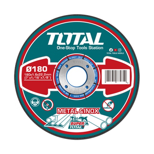 [21546] DISCO CORTE METAL/ACERO INOXIDABLE 7" CENTRO CONCAVO SUPER TOTAL (TAC2161802)