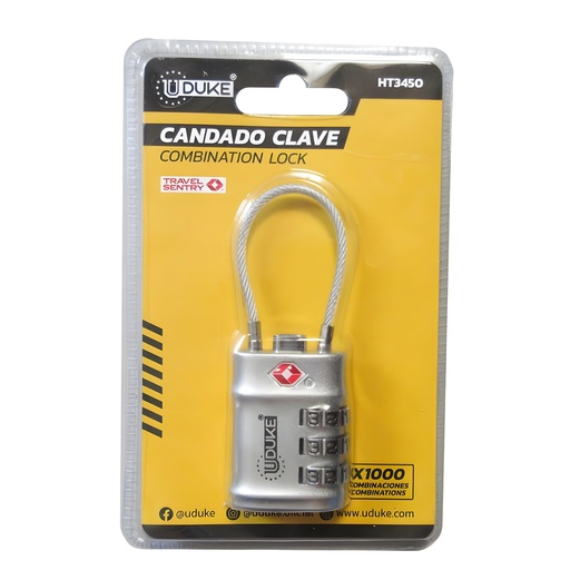 [21803] CANDADO GUAYA CLAVE 3 DIGITOS UDUKE (HT3450)