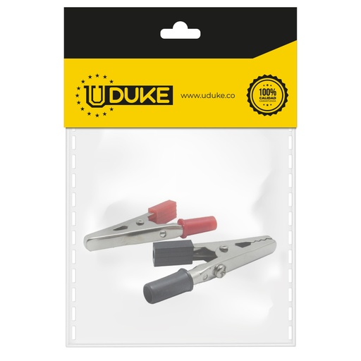 [21565K] CAIMAN FORRADO PEQUEÑO CON TORNILLO PQTX 4 UDUKE (2 NEGRO, 2 ROJO)