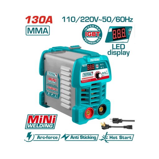 [21861] SOLDADOR INVERSOR DIGITAL 130A (MMA) 110-220V SUPER TOTAL (UTW213049)