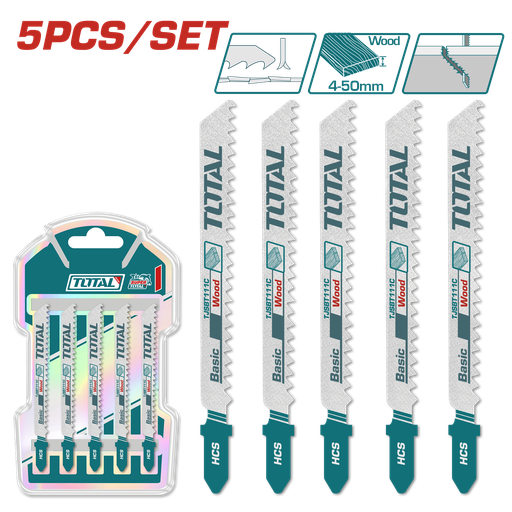 [21868] SET DE SEGUETA SIERRA SABLE  X5PCS PARA MADERA  SUPER TOTAL (TJSBT111C)