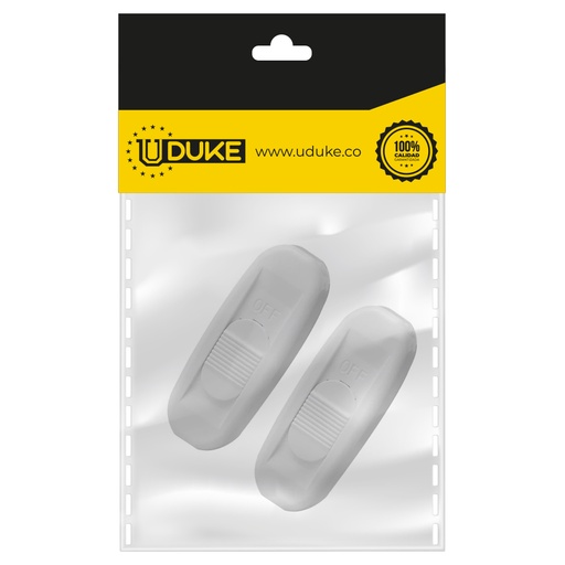 [21568K] INTERRUPTOR CORREDIZO PARA LAMPARA BLANCO PQTX 2 UDUKE 