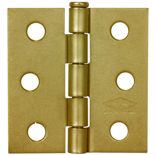 [21995] BISAGRA NUDO CABEZA PLANA DORADA INDUMA 3X3 C-16 X12 PARES (PUERTA) (T1106-0061)