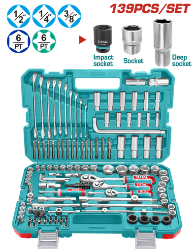 [22004] RACHE CON COPAS  1/2,1/4,3/8 X 139 PZS INDUSTRIAL SUPER TOTAL (THKTHP21396)
