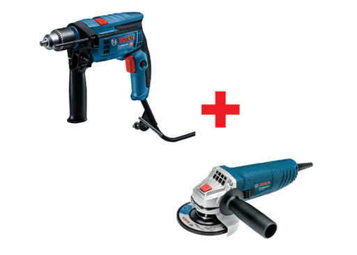 [22109] COMBO PULIDORA BOSCH 41/2" 850W EJE 14MM (GWS850) 12000 RPM + TALADRO BOSCH 1/2 550W GSB550