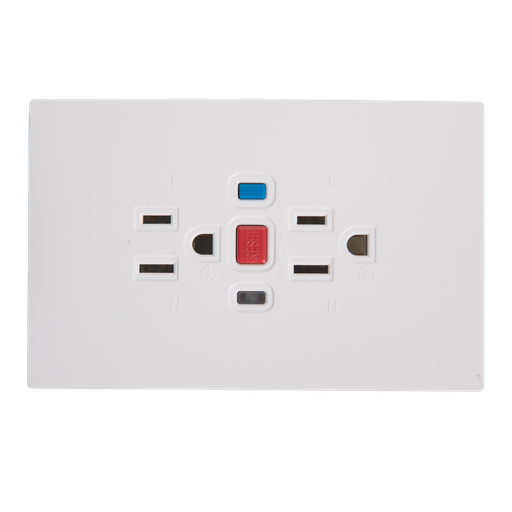 [22118] TOMA DOBLE GFCI TERRA BLANCA UDUKE (V7-020)
