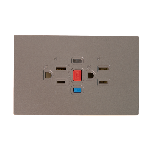 [22128] TOMA DOBLE GFCI TERRA GRIS UDUKE (V8-020)