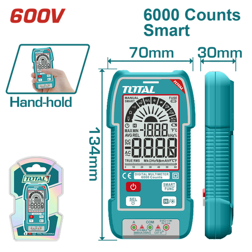 [22271] TESTER DIGITAL 600V 600 CONTEOS RMS INDUSTRIAL TOTAL (TMT516004)