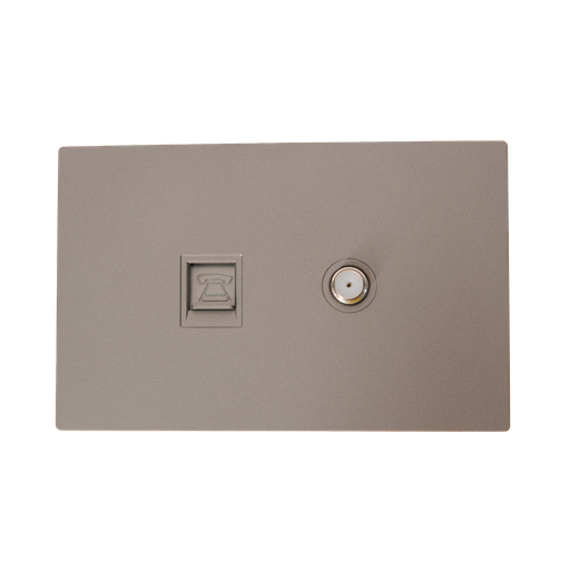 [22310] TOMA TELEFONO + TOMA TV TERRA GRIS UDUKE (V8-036)