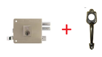 [KIT3751A] KIT CHAPA DE S/P GATO KINGLOCK REF 2010 DERECHA(2uds) + MANIJA PUERTA GATO EMPERADOR COBRE ANTICADO(1uds)