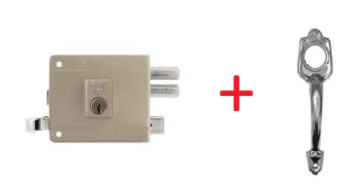 [KIT10155] KIT CHAPA DE S/P GATO KINGLOCK REF 2010 IZQUIERDA(2uds) + MANIJA PUERTA GATO EMPERADOR GALVANIZADO(1uds) 