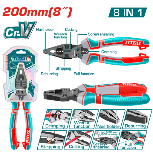 [22379] ALICATE 8 " MULTIFUNCIONAL INDUSTRIAL CROMO VANADIUM TOTAL (THTMF186)