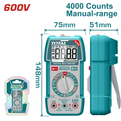 [22392] TESTER DIGITAL 600V 4000 CONTEOS RMS INDUSTRIAL TOTAL (TMT536002)