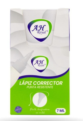 [22458] CORRECTOR LIQUIDO 7 ML COLORES SURTIDOS AH ROYAL (PA575)