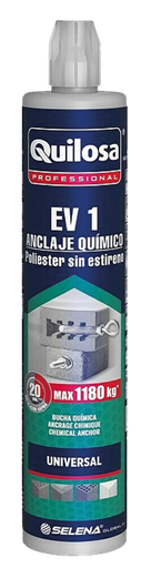 [22547] ADHESIVO BIO COMPONENTE ANCLAJE DE 1 TONELADA EV1 QUILOSA (300ML)