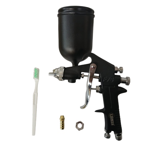 [22652] AEROGRAFO UDUKE PROFESIONAL  VASO DE 400 CC PISTOLA F75G NEGRA  (HT4082)