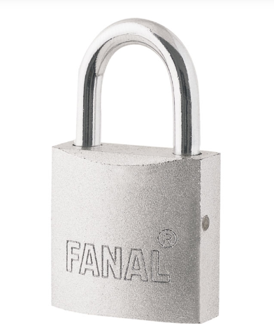 [22664] CANDADO HIERRO FANAL 3 LLAVES PLATA (FH50-S) 