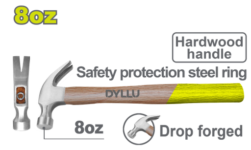 [22795] MARTILLO 8OZ MANGO MADERA DYLLU (DTMB3308)