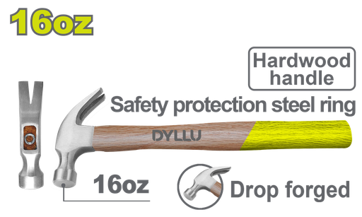 [22796] MARTILLO 16OZ MANGO MADERA DYLLU (DTMB3316)