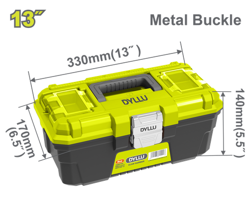 [22872] CAJA DE HERRAMIENTA 13" PLÁSTICA CIERRE METALICO DYLLU (DTTB3313)