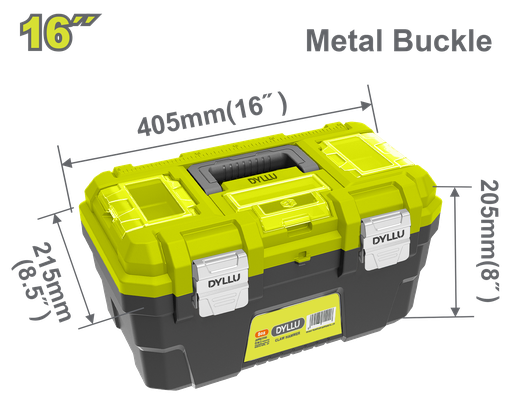 [22873] CAJA DE HERRAMIENTA 16" PLÁSTICA CIERRE METALICO  DYLLU (DTTB3316)