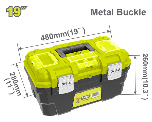 [22874] CAJA DE HERRAMIENTA 19" PLÁSTICA CIERRE METALICO DYLLU (DTTB3319)